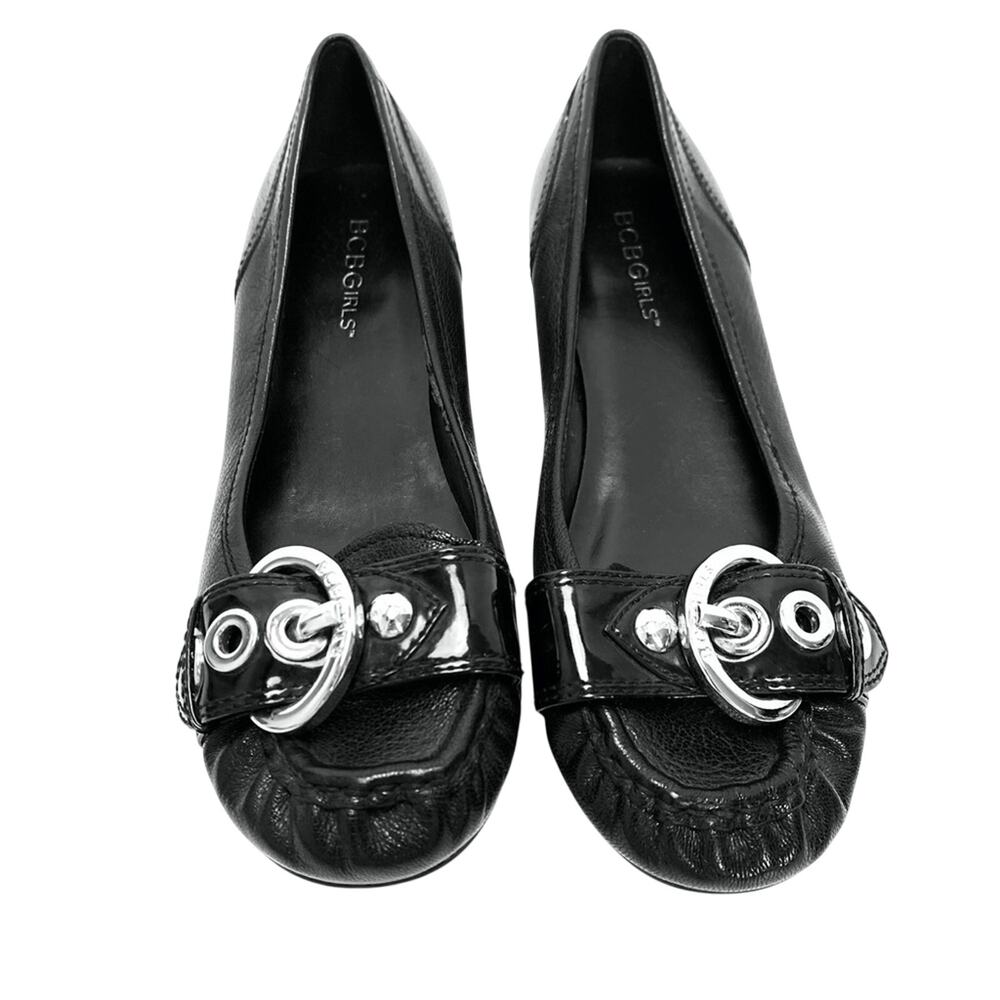 BCBGIRLS BCBG Black Flat Loafers Shoes Leather 6.5 - Picture 5 of 16